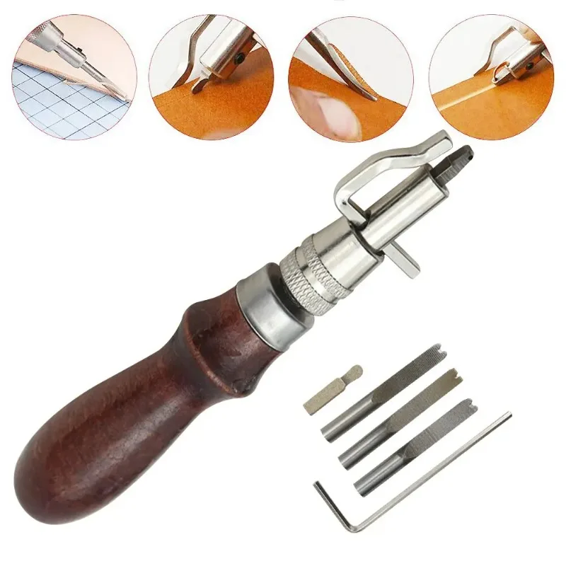 7 in 1 Leather Craft Groover Crease Stitching Tool Adjustable Leatherworking Sewing Tools leather tool,leather working tools,leather cutting tool,craft cutting tool