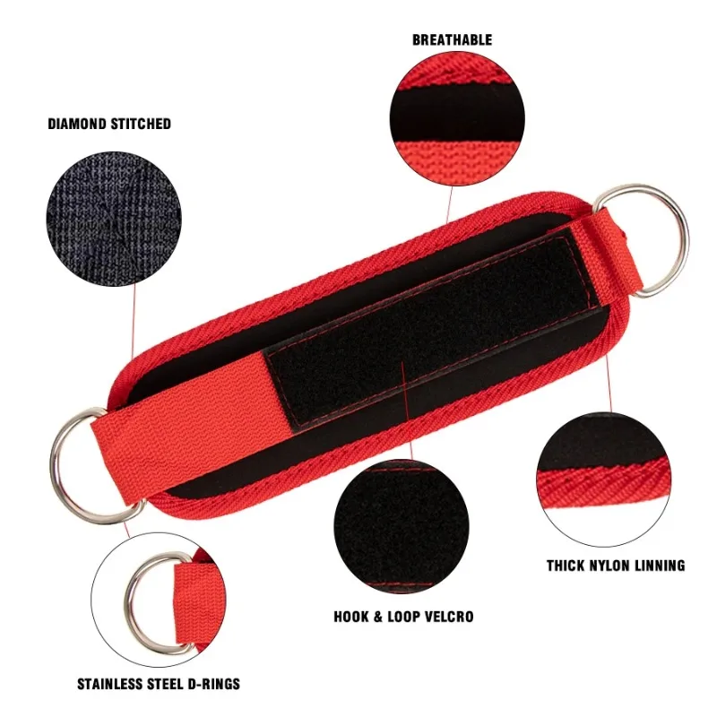 Fitness Ankle Straps Adjustable D-Ring Support Cuffs Gym Leg Excercises Training Workouts Sports Fit Guard Safety Abductors fitness ankle straps