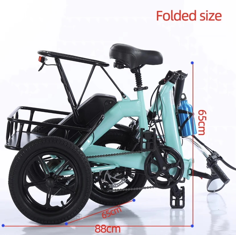 48v Collapsible Adult Tricycle 1200W 48V 499Wh Lightweight