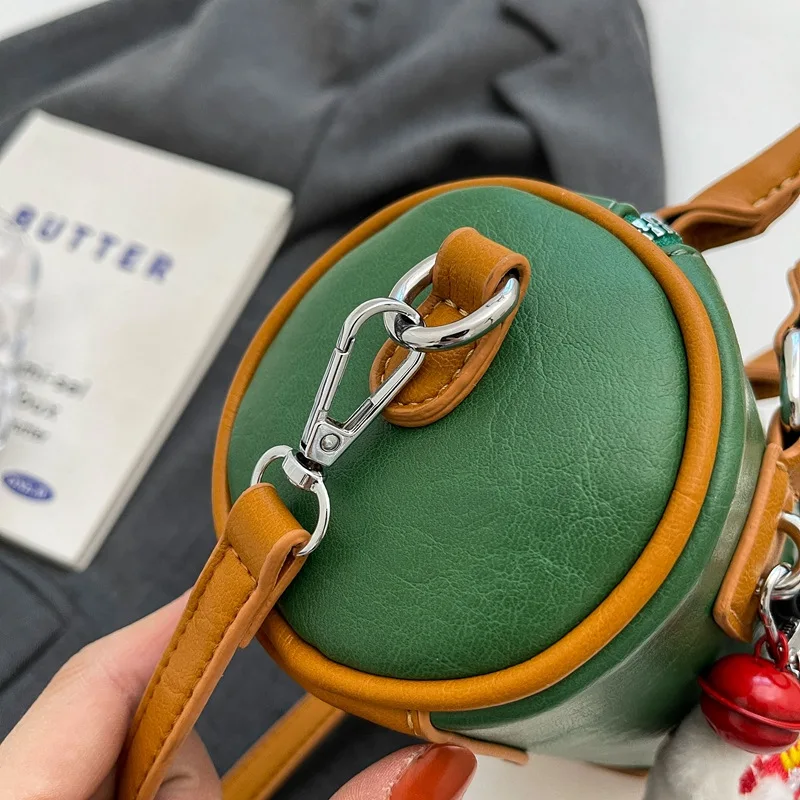 Boston Bag 2024 New Women's Bag Contrast Color Fashion Versatile High end High Capacity Casual Crossbody Handbag