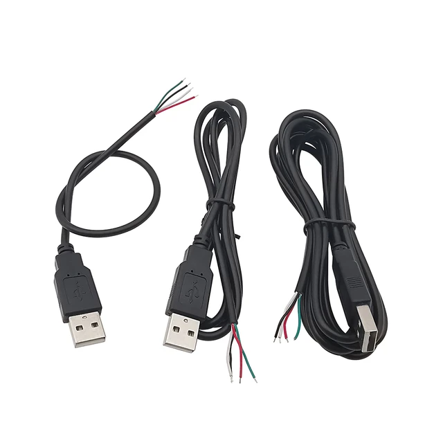 Conector USB 2.0 Hembra Aéreo 4 pin Negro para Cable