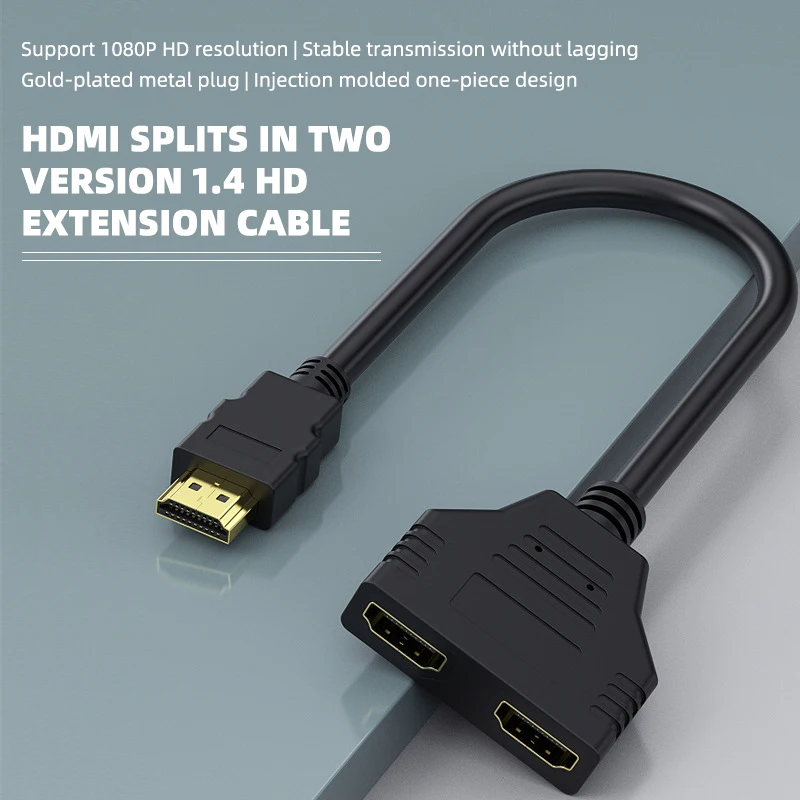Hdmi Compatible Converter Connection Auxiliary Line One To Two Transfer Line Divider Common To Double Bus Converter Hd