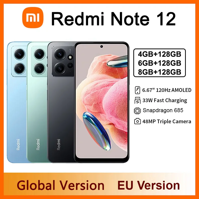 Celular Xiaomi Redmi Note 12S EU 8+256GB Ice Blue