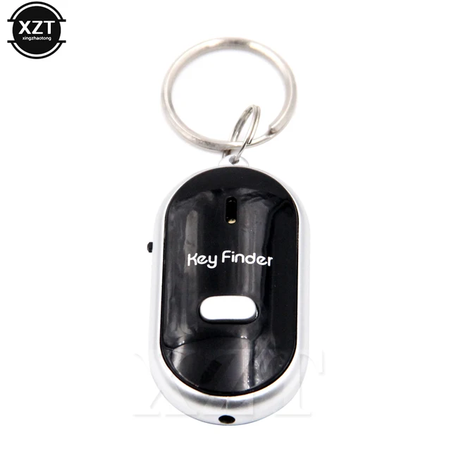 Anti-Lost Key LED Whistle Key Finder Flashing Beeping Sound Control Alarm Locator Finder Tracker with Key Ring Mini Keychain 1