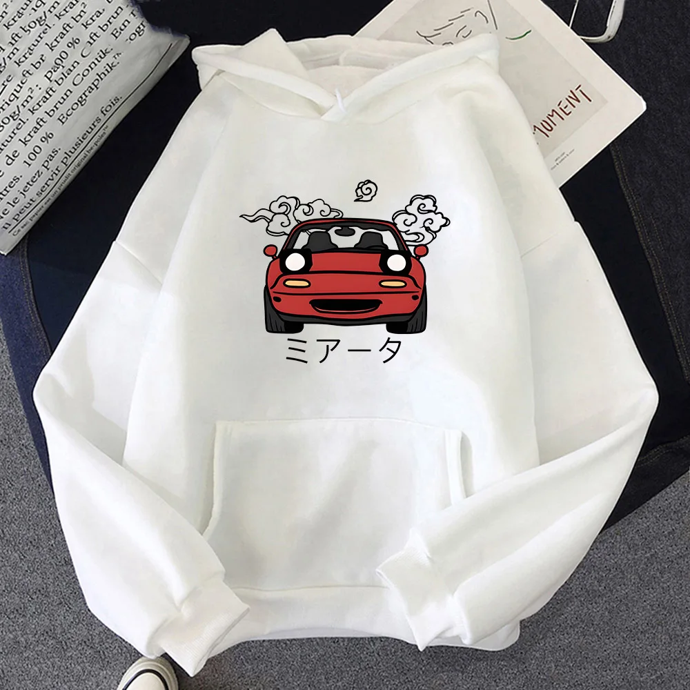 Anime Initial D Hoodie Japanese Automotive Miata MX5 Printed Hoody Women  Fashion Harajuku Graphic Fashion Men Hoodies