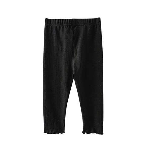 Summer New Children Slim Solid Color Pants Girls Breathable Cotton Elastic Leggings