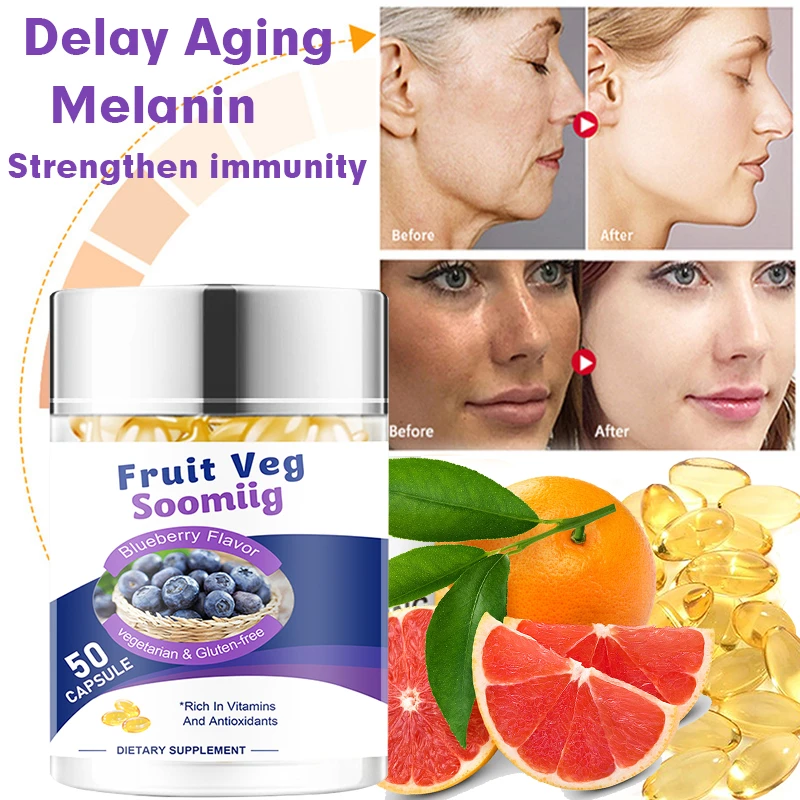 1050pcs Natural Blueberry Capsule, Improve Memory, Delay Aging, Vitamin Eye Care Remove Dark