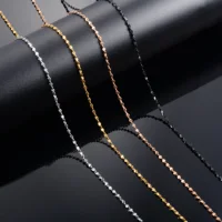 Dainty Women Necklace Glitter Cable Chain Stainless Steel Jewelry Accessories on Neck Collar for Ladies Choker DIY Gift