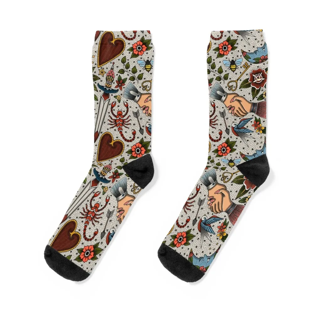 American Traditional Flash Pattern Socks hockey valentine gift ideas Socks Female Men's