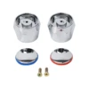 Hot Cold Faucet Tap Handle Knob Universal Replacement Handle Silver Tone Red+Blue 2Pcs/Set Faucet Handle Bathroom Accessories 2