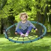 750lbs 40“ Spider Web Saucer Tree Swing for Kids Adults, Outdoor Net Swing with Steel Frame and 2 Hanging Straps-Green 5