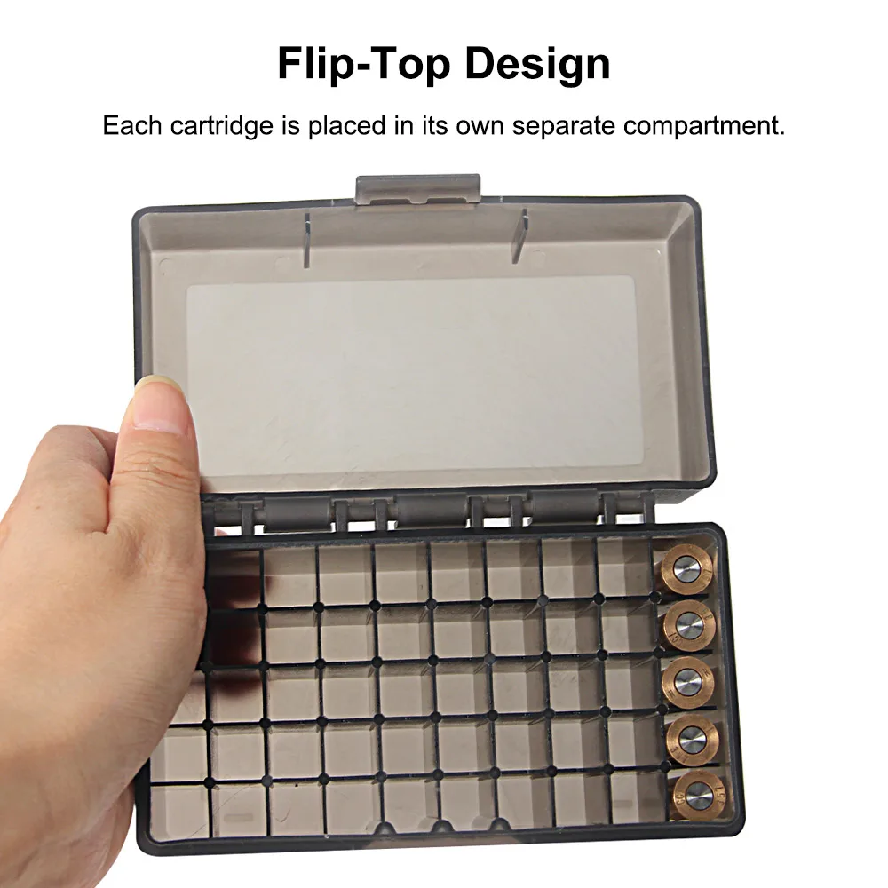 50 Rounds Flip Top Rifle Ammo Storage Box