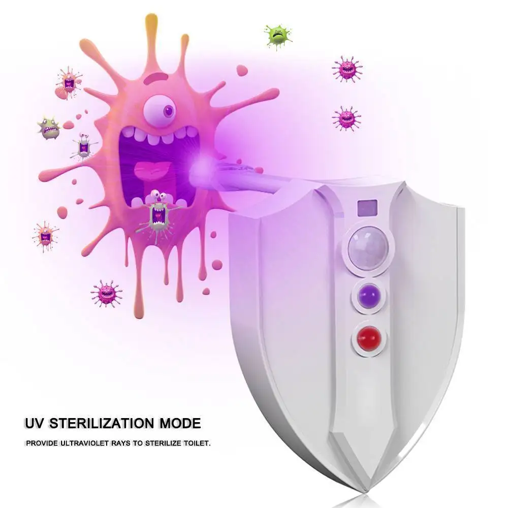 스마트 야간 조명 센서 변기 램프, 8 가지 색상 감지 활성화 UV 살균기, 변기 LED 야간 조명, PIR 야간 조명, WC 조명