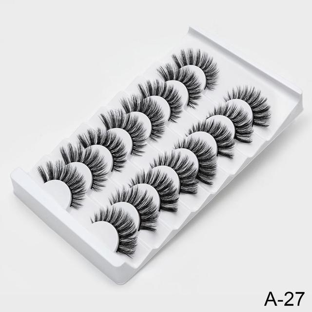 8 pairs 3D Mink Lashes Natural False Eyelashes Dramatic Volume Fake Lashes Makeup Eyelash Extension Silk Eyelashes