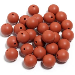 Set of 20 Candy - Colored Round Silicone Beads for DIY Jewelry and Accessories (Chocolate)