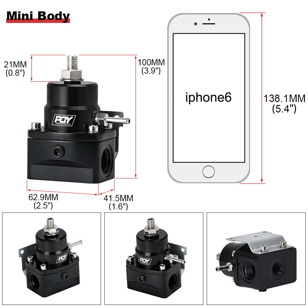Fuel pressure regulator AN8 high pressure fuel regulator w/ boost-8AN 8/8/6 EFI Fuel Pressure Regulator with gauge LZ7855