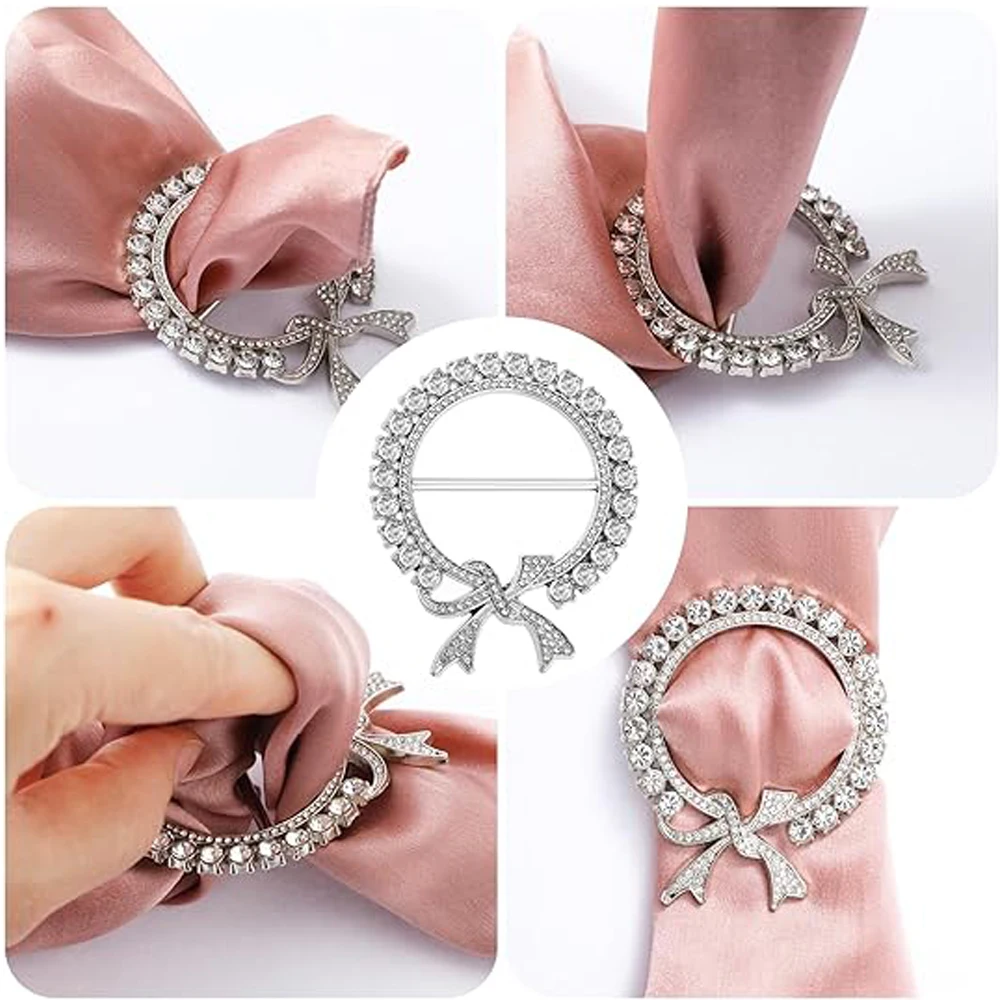 PEOVLVN 8 Stuks T-Shirtclips, Broches voor Kleding, Doekring, Riemgesp, Sjaal Ring Clip, T-Shirt-Dasspelden voor Dames, Hemd, Tailleriem - Zilver