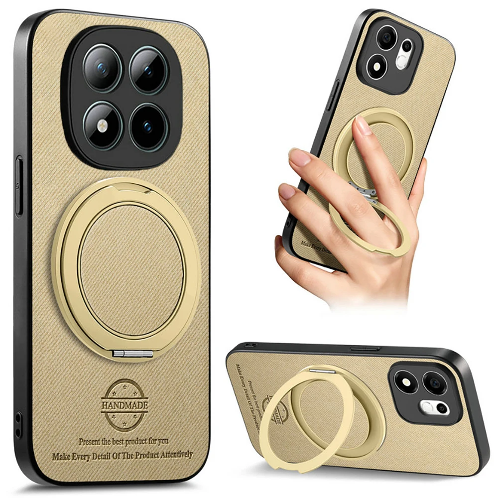 Luxury Leather Magnetic Ring Case Cover