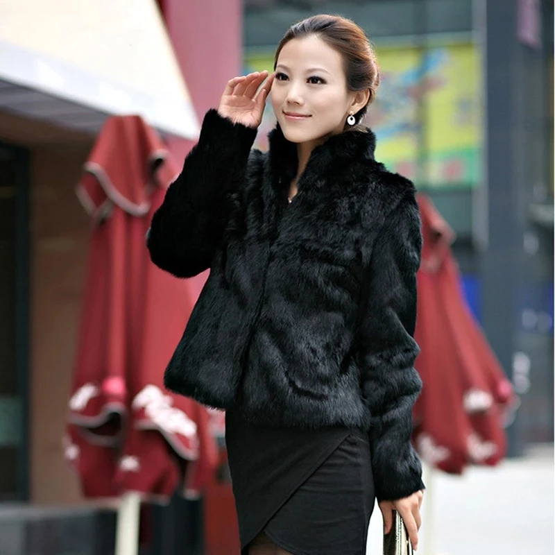 New Autumn Winter Real Genuine Rabbit Fur Coat 5
