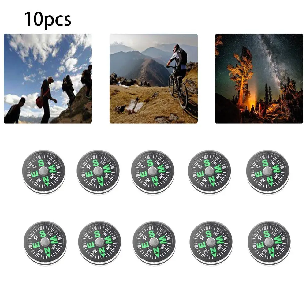 Portable Compass 10pcs Portable Mini Camping Hiking Navigation Portable Handheld Compass Survival Practical Guider