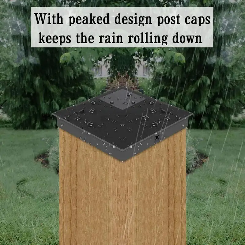 

Fence Post Caps Fence Caps Post Caps Outdoor Decking Caps Powder Coated Waterproof 6 Pcs Post Cap Cover Protective Caps Protect