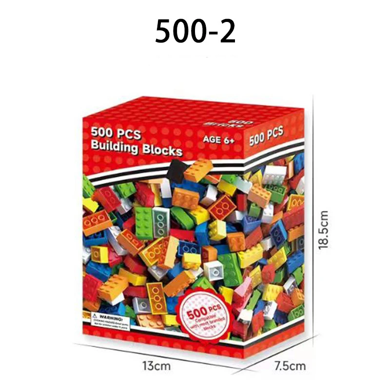 

500/1000 шт., Детский конструктор в пластиковой коробке