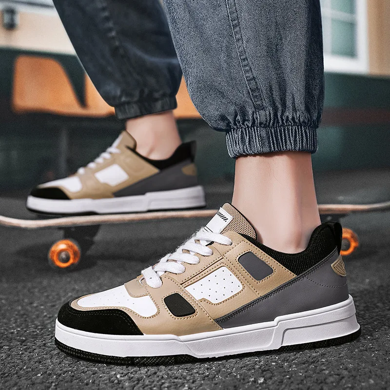 New Casual Shoes Spring Fashion Color Matching Sports Shoes Hot Sale Men's White Shoes Vulcanized Shoes Men's Shoes