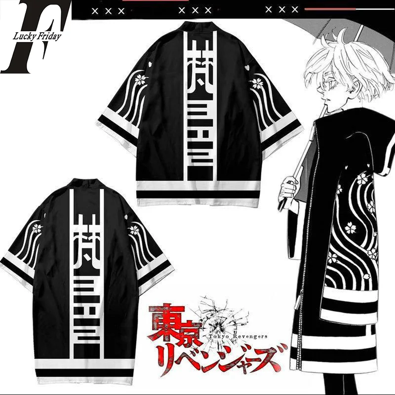 

Anime Tokyo Revengers Brahman Kawaragi Senju 3d Kimono Shirt Cosplay Tops Men Women Seven Point Sleeve Cardigan Jacket Plus Size