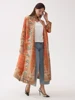 Miyake Pleated Vintage Printed Turn-down Collar Long Sleeve Long Jacket Women Designer Abaya New Dubai Fashion Plus Size Coats 3