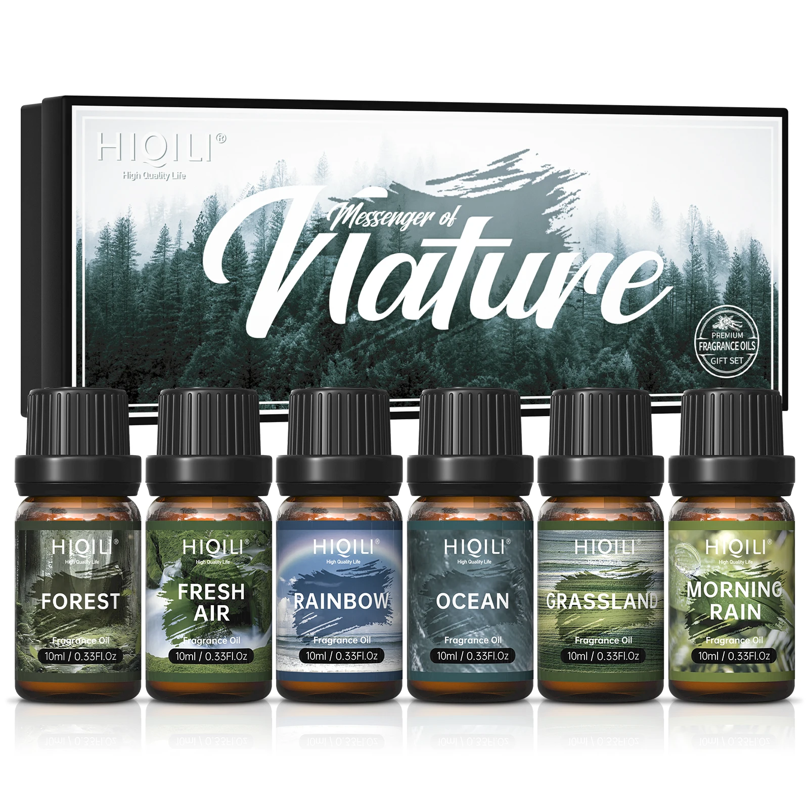 HIQILI Fragrance Oils Set-Nature Theme | TOP 6 Gift Set Use For Aromatherapy,Diffuser,Humidifier,Candles | Car,Home,Hotel,Trave personal humidifier for desk rock colorful flame aromatherapy machine usb home bedroom humidifier desktop small humidifier