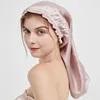 100% Mulberry Silk Sleep Cap for Long Hair Bonnet with Soft Elastic Band for Woman Hair Care 2