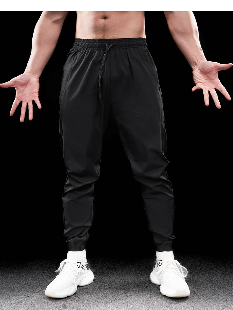 Men Running Trousers - Loose Fit Sports Fitness Pants With Elastic Waist Band