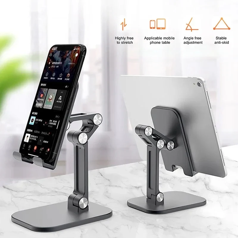 Desk Mobile Phone Holder Bracket For iPhone iPad Tablet Flexible Folding Lazy Desktop Adjustable Live Cell Phone Stand Mount
