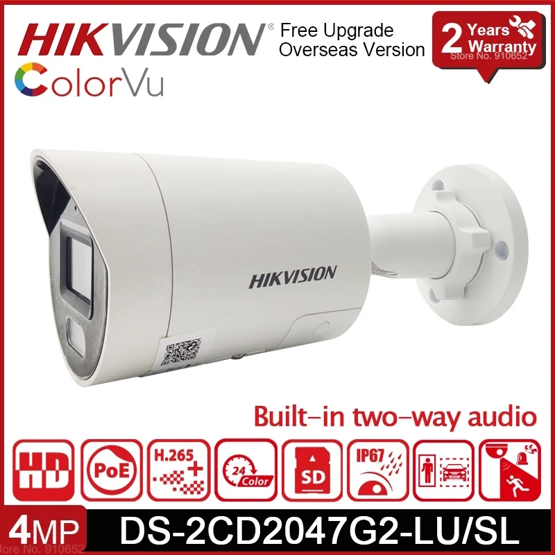 Hikvision Hikvision DS-2CD2047G2-LU 2.8mm 4mp Light Mic Bullet Network IP Camera ColorVu 