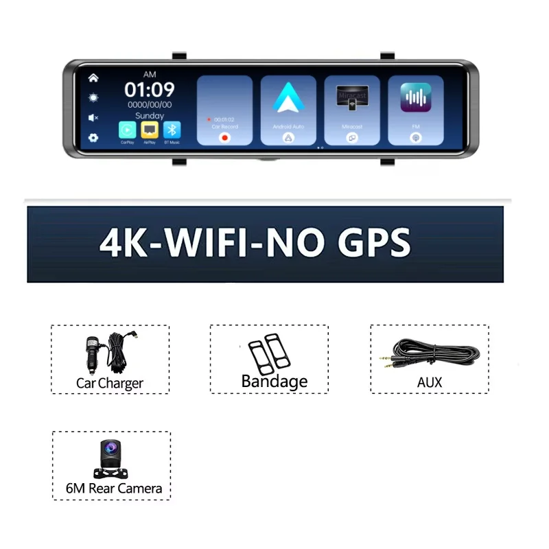 كاميرا لوحة القيادة مقاس 12 بوصة بدقة 4K (3840*216...