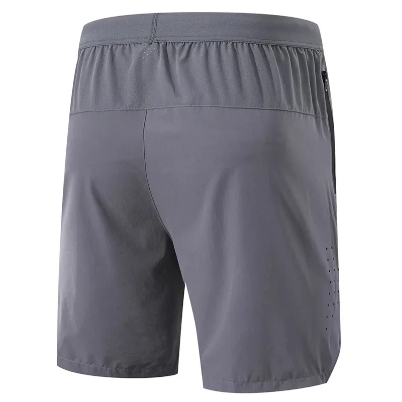 Men's Quick Dry Sports Shorts Summer Loose Casual Running Fitness Mid-Length Pants with Zipper Pockets Skateboard Long Pants