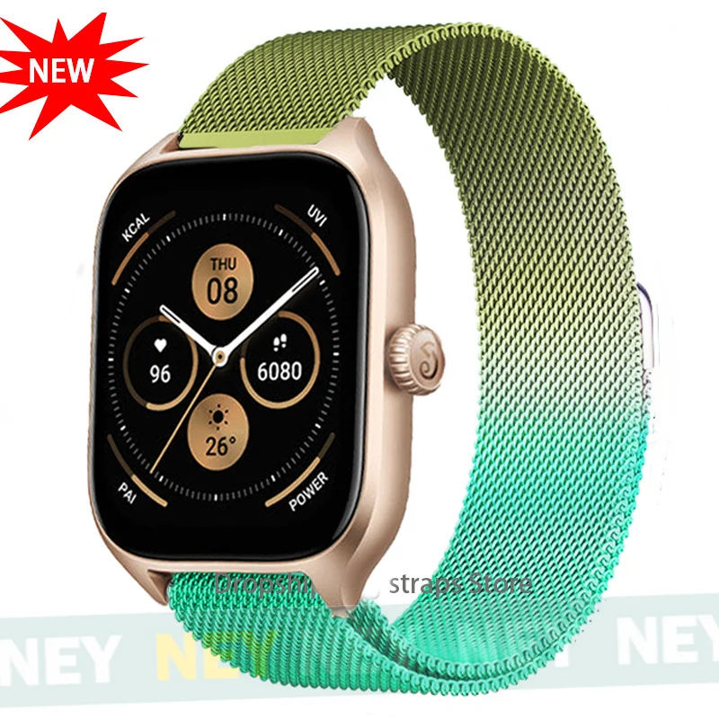 Milanese Loop Metal Bracelet for Smartwatches - Adjustable 20mm/22mm Strap