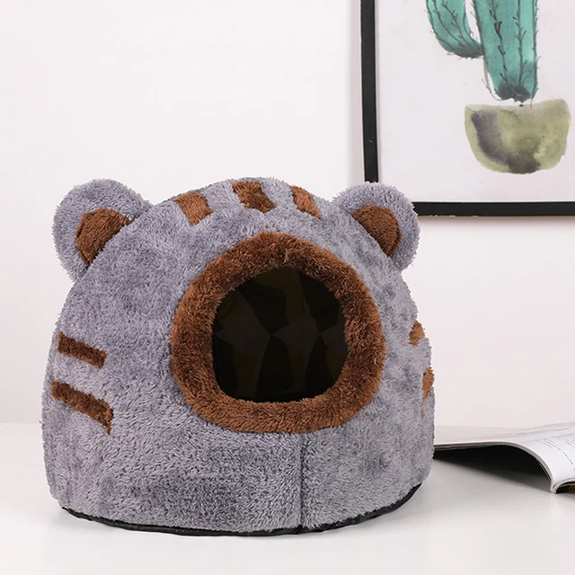Lit confortable en forme de tête d'ours pour animaux de compagnie, tente confortable pour animaux de compagnie, accent de chat, sommeil profond, maison confortable pour chats, doux et auto-Wskins, lits pour chatons, hiver 2