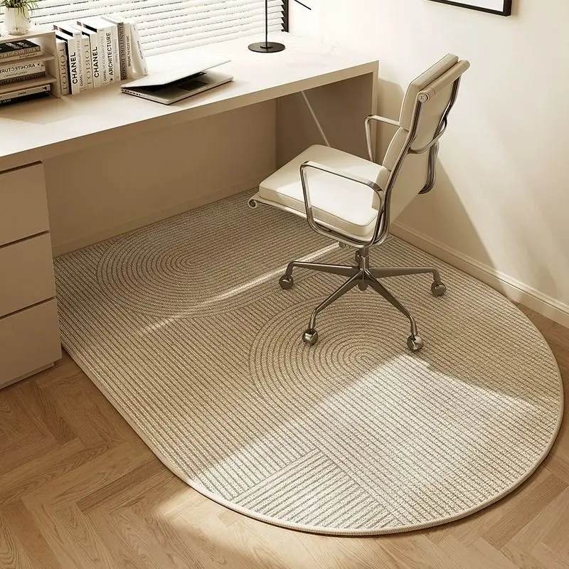 Modern Style Arched Computer Chair Mat Soft Non-slip Bedroom Decoration Carpet Easy Clean Living Room Decorative Under Desk Rug