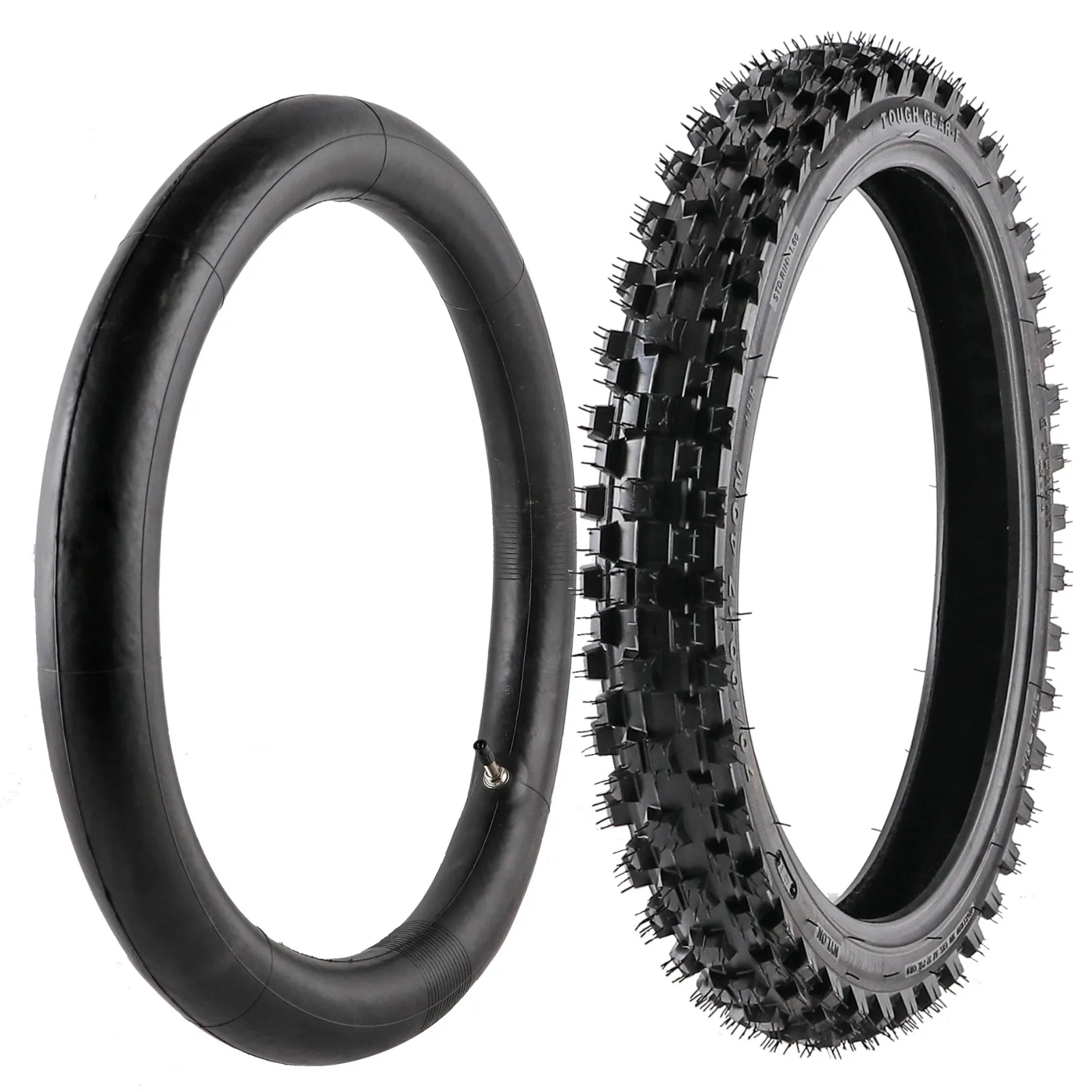 WPHMOTO 60/100-14 Knobby Tire With Tube for Dirt Bikes Pit Pro Trail 