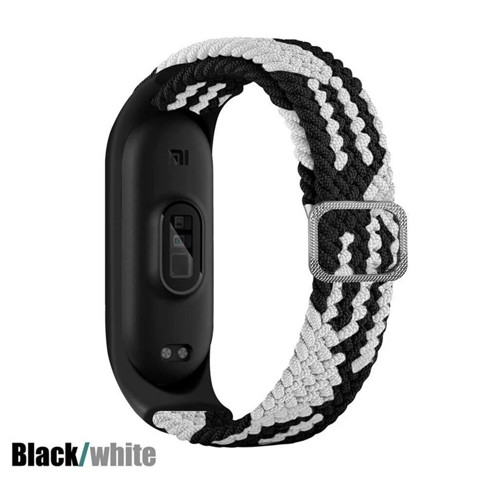 Elastic Adjustable Nylon Braided Wristband Strap - Universal Fit