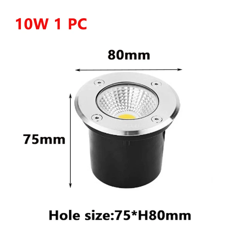 IP67 Outdoor Waterproof LED Light Garden Buried Light 10W Buried Garden Path Spotlight Recessed Buried Light