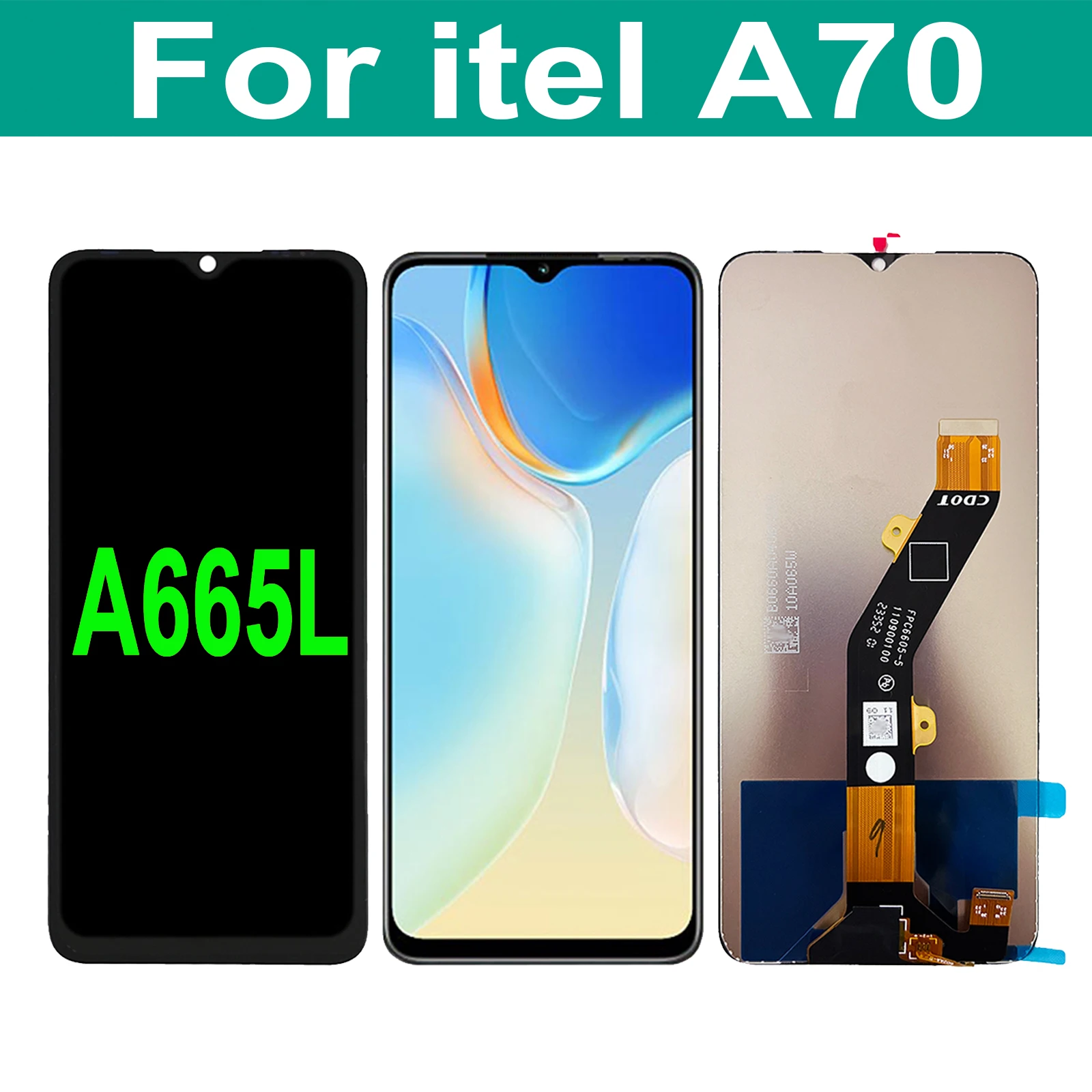 

6.6'' For Itel A70 A665L LCD Display Touch Screen Digitizer Assembly