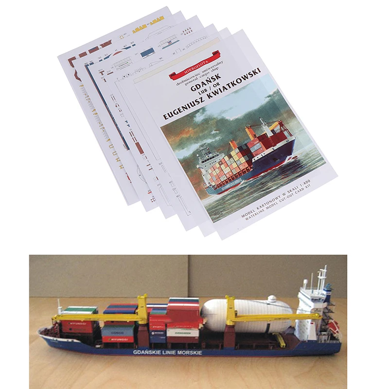 Gdansk Cargo Ship DIY Handcraft 3D Paper Card Model Sets 1:400