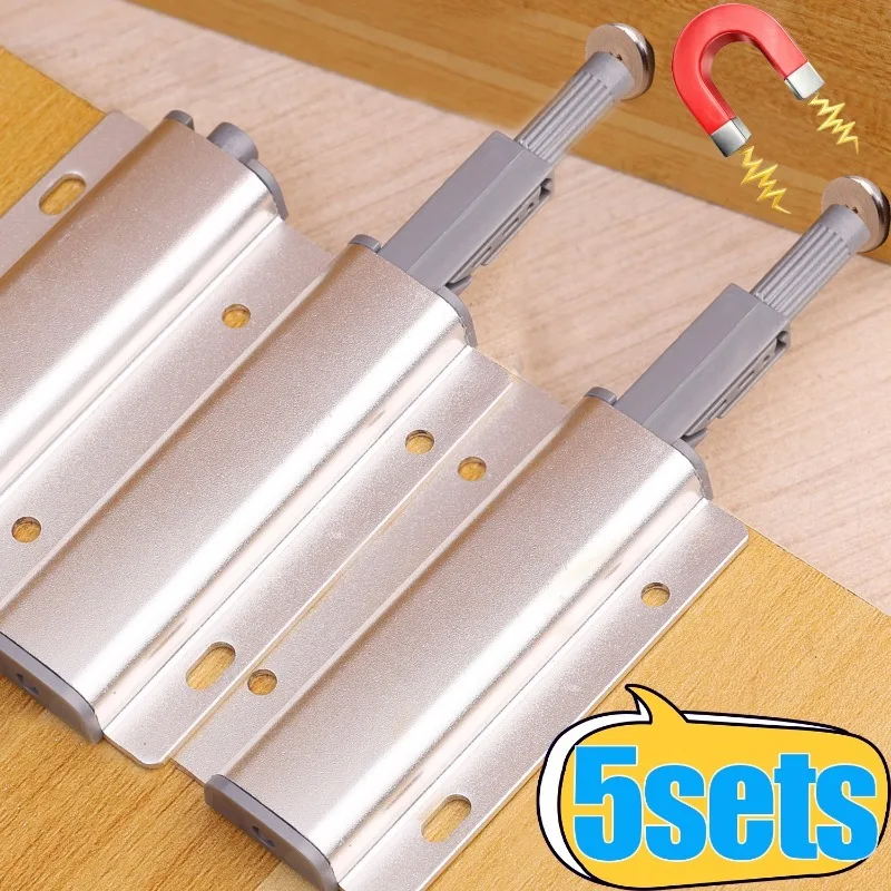 Cabinet Door Bouncer Magnetic Push To Open System Damper Handle-free Touch Release Latches Hardware Repairs Tools 1/5set