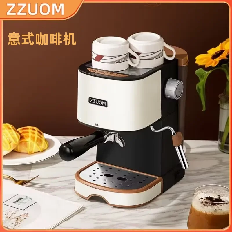 ZZUOM 20Bar Espresso Coffee Makers Small Semi-Automatic Coffee Machine Electric Coffee Extraction Machine Strong Steam Milk Foam uap tekanan tinggi buih susu 20bar mesin kopi espresso italia listrik rumah mesin kopi portabel kapsul semi otomatis coffee