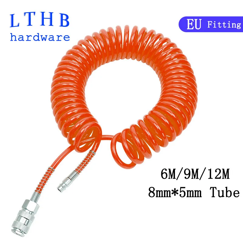 6M9MPneumaticAirHosePUTubewithEuropeanConnectorRetractable