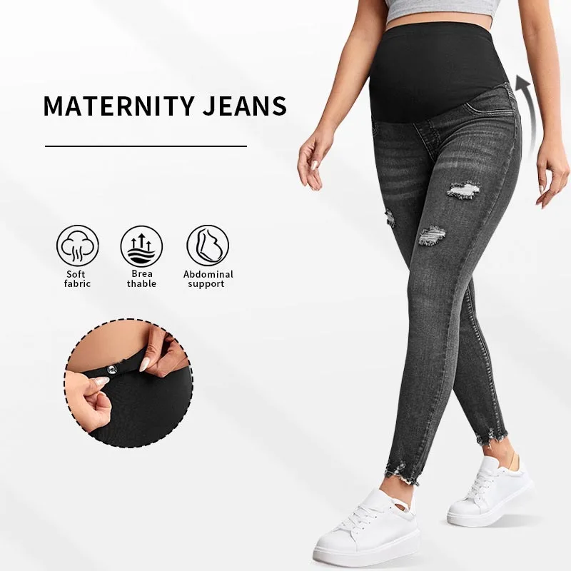 Maternity Jeans Pants Pregnant Women Nursing Long Prop Belly Legging Skinny Clothes for Pregnancy Trousers
