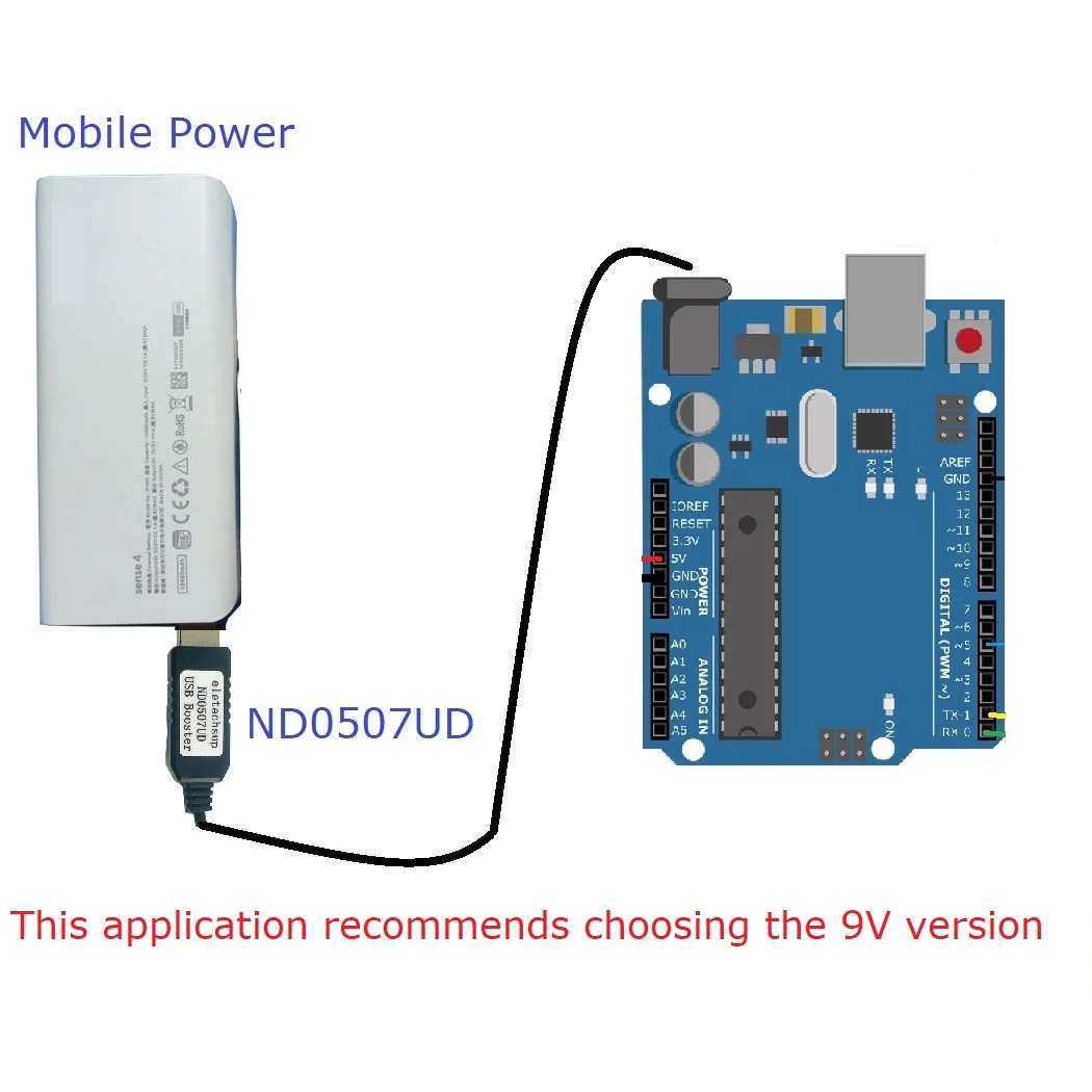 Alimentation mobile pour routeur wifi arduino uno mega2560, 5v à 9v/12v usb  a à dc 5.5x2.1mm - AliExpress