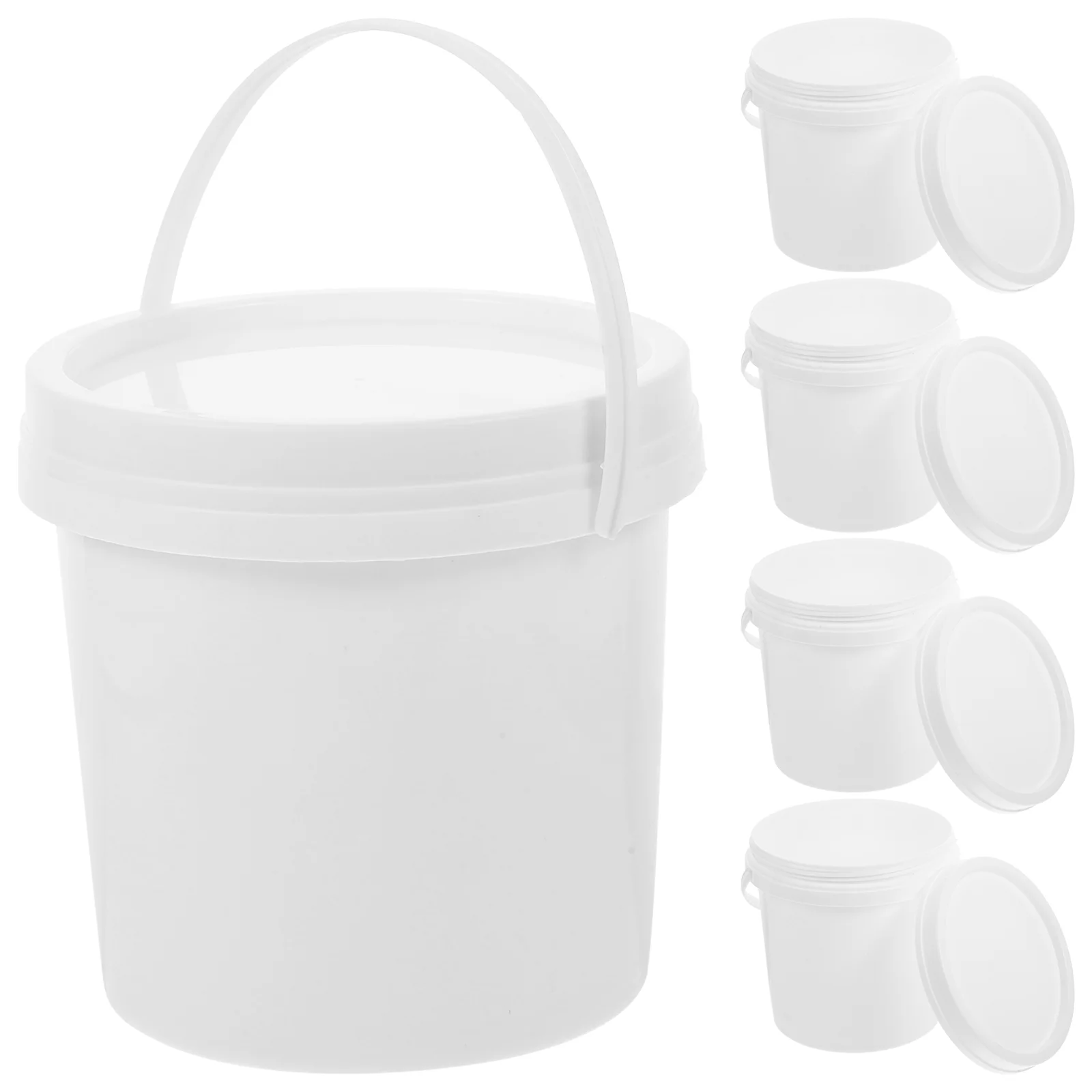 

5 Pcs Water Bucket Lid Portable Pail Plastic Thicken Buckets Lids Handles Empty